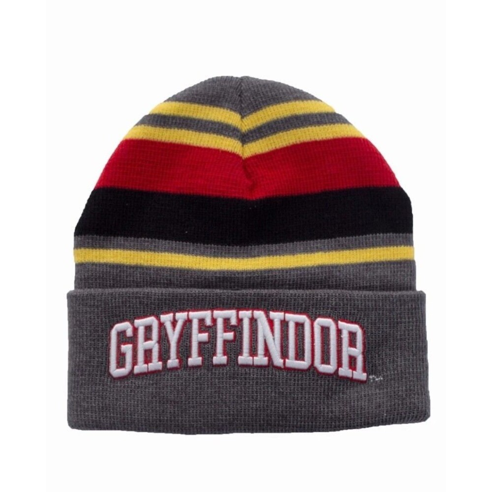 Harry Potter Gryffindor Striped Knit Cuff Beanie Hat Cap Adult OSFM New W/ Tags